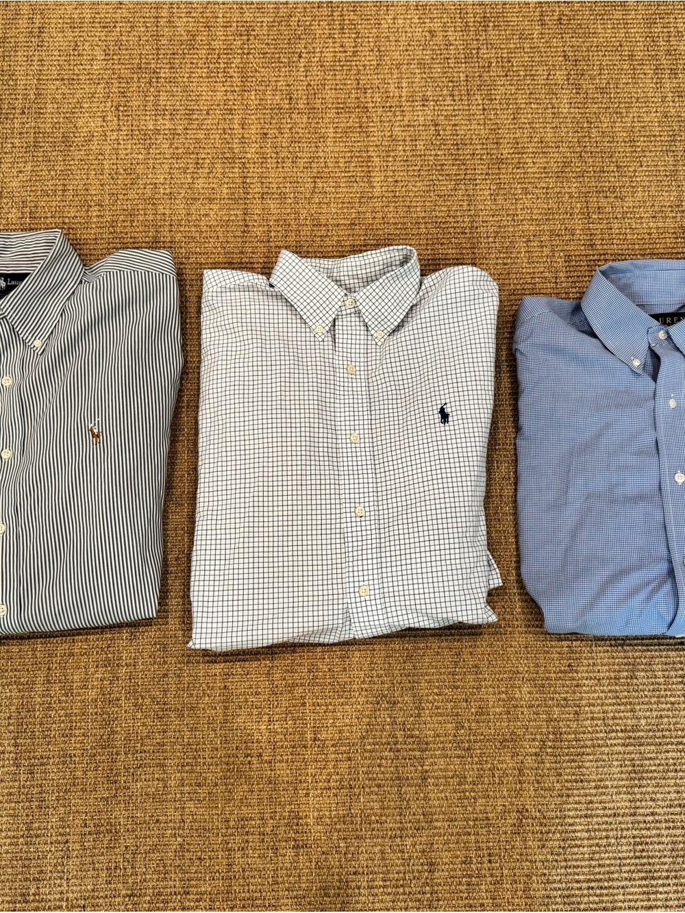 Ralph Lauren Men's Blue & White Button-Down Shirts Trio